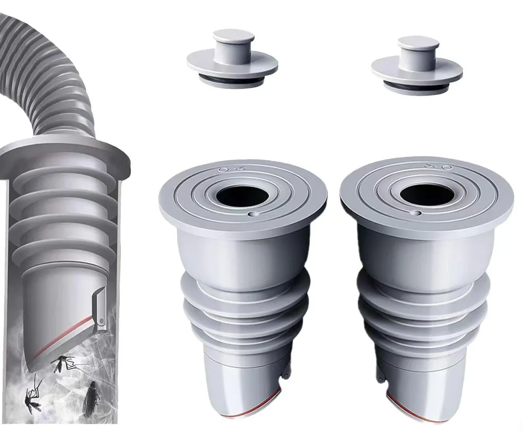 Joint tuyau évacuation lave-linge 35-40 mm anti-odeur gris - 2 pièces