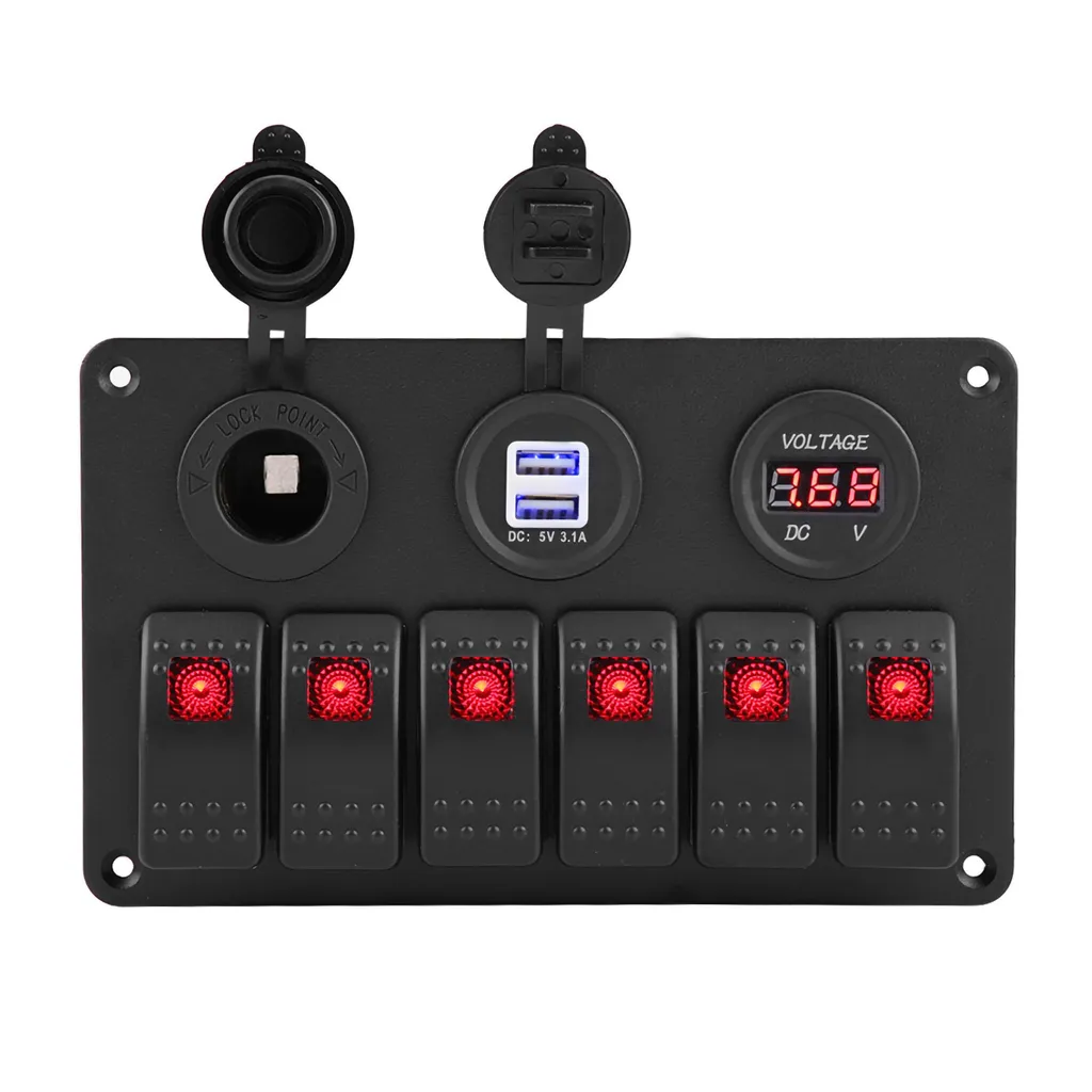 Panneau d'interrupteurs de voiture et de bateau pour console 12V/24V
