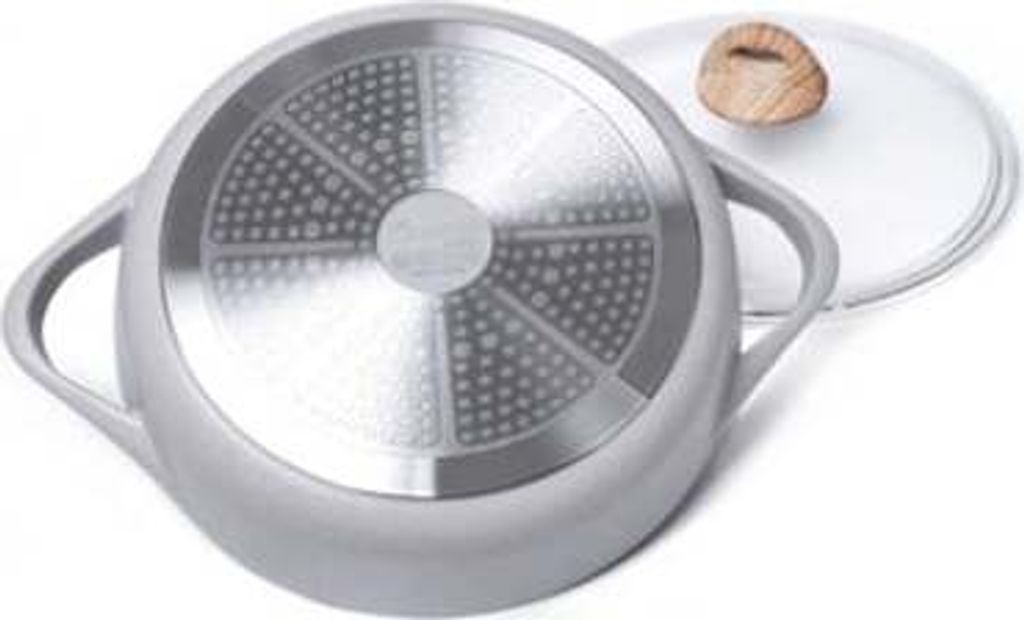 Fissman-Borneo Kochtopf mit Deckel, 3,6 l, Aluminium, grau