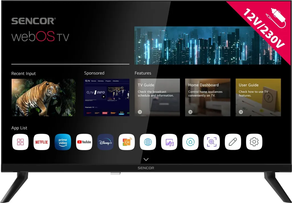 TV LED Sencor SLE 24S830MB avec Tuner DVB-T2 et Système Smart webOS