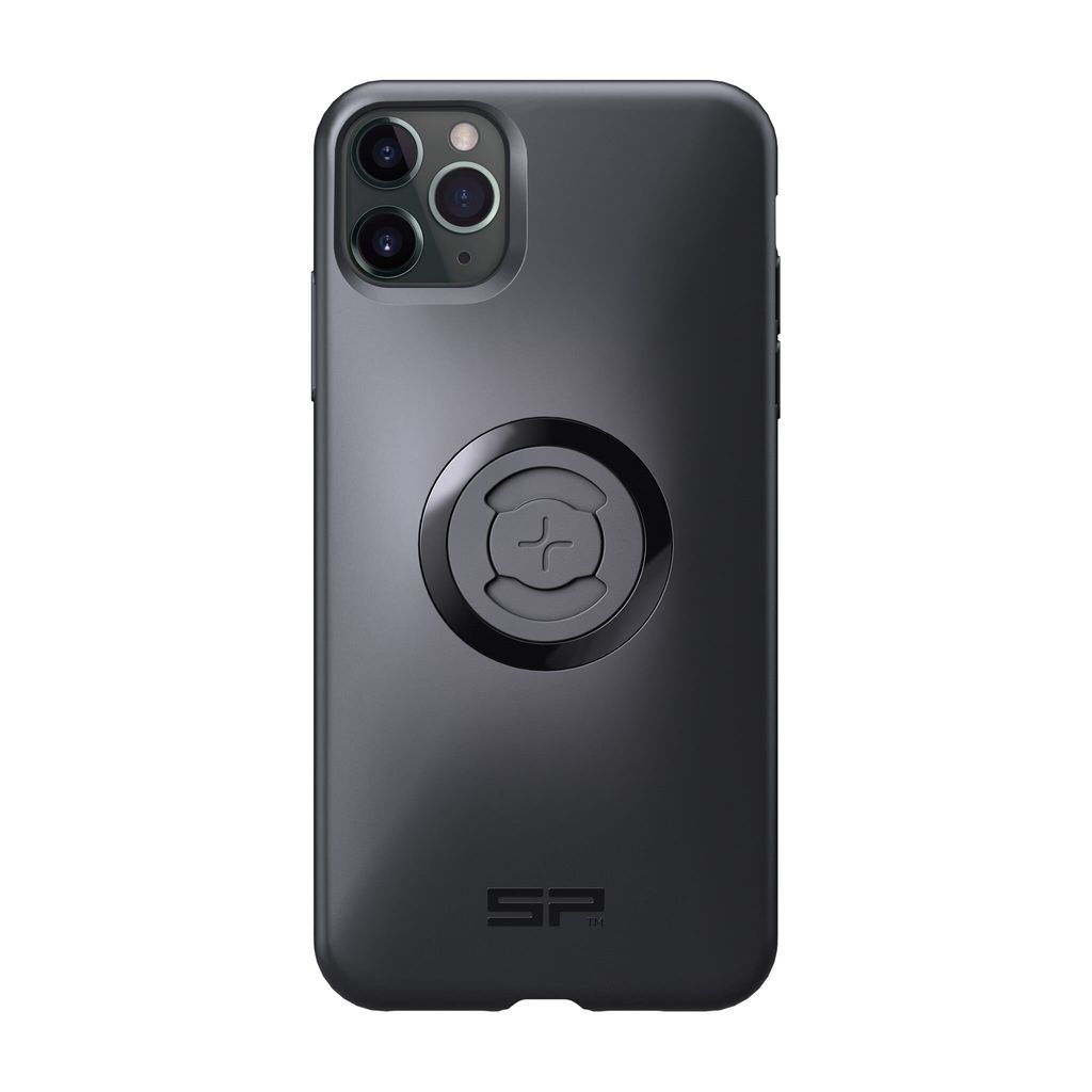 A dark gray phone case with a black circular mount on the back, shown against a white background.
