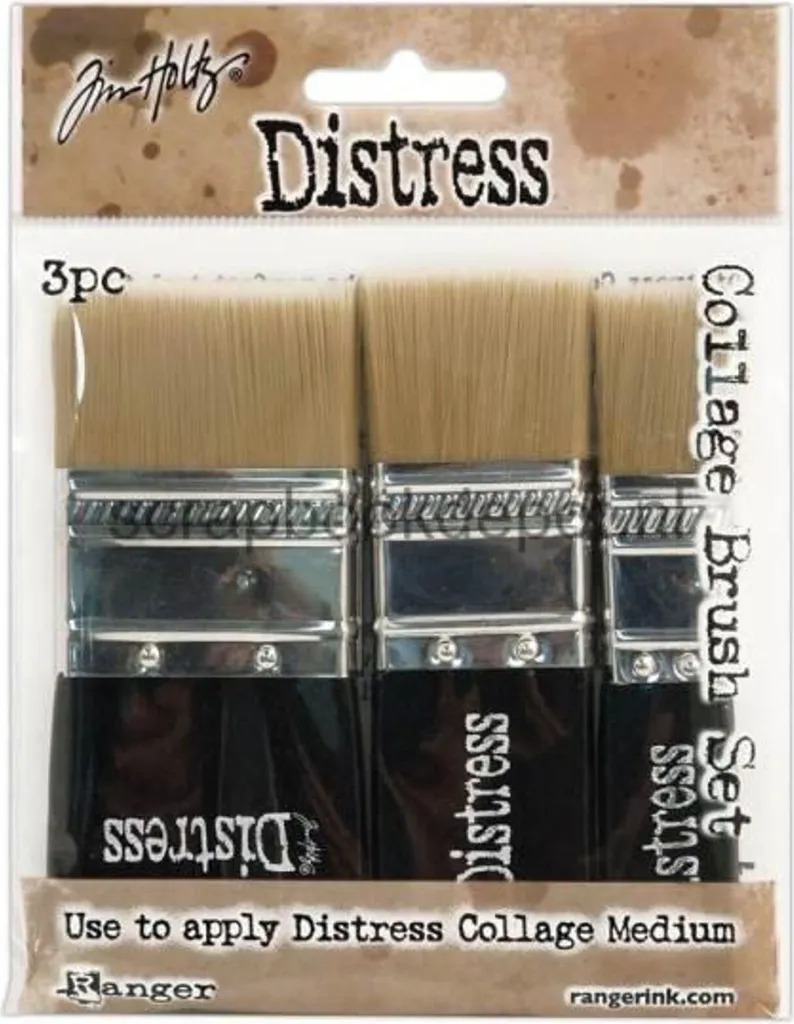 Ranger Tim Holtz Distress Collage Brushes - Lot de 3 Pinceaux Mixtes