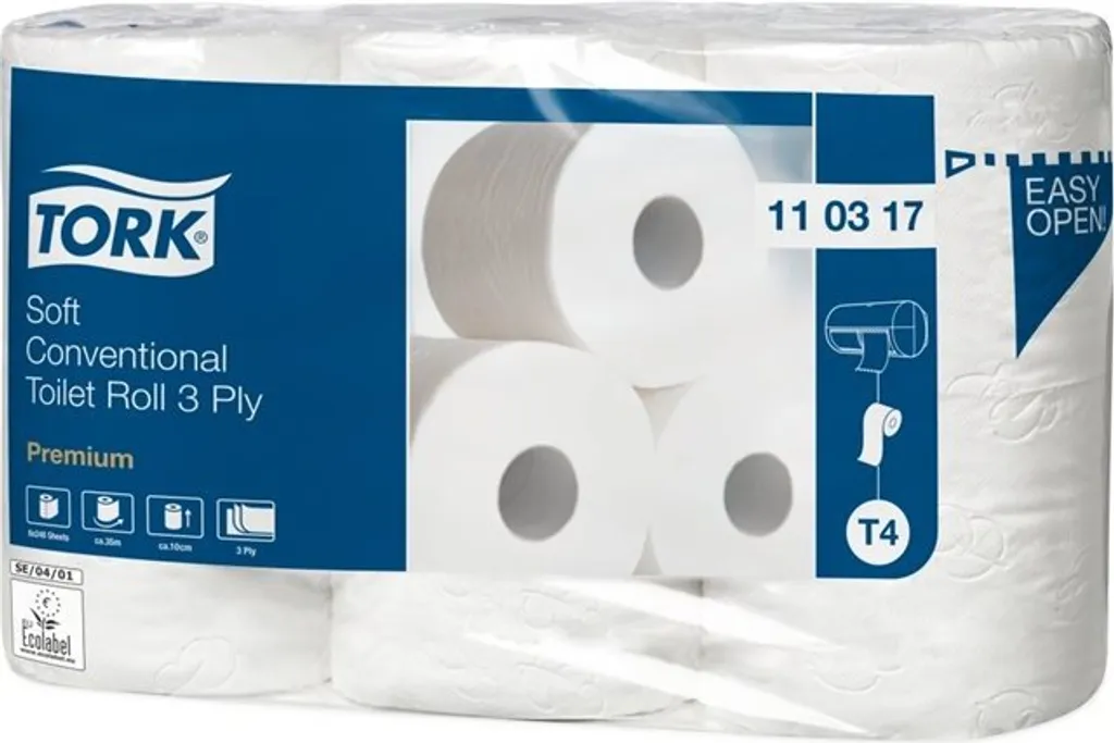 Papier hygiénique Tork 110317 anti-gaspillage 3 plis confort extra blanc