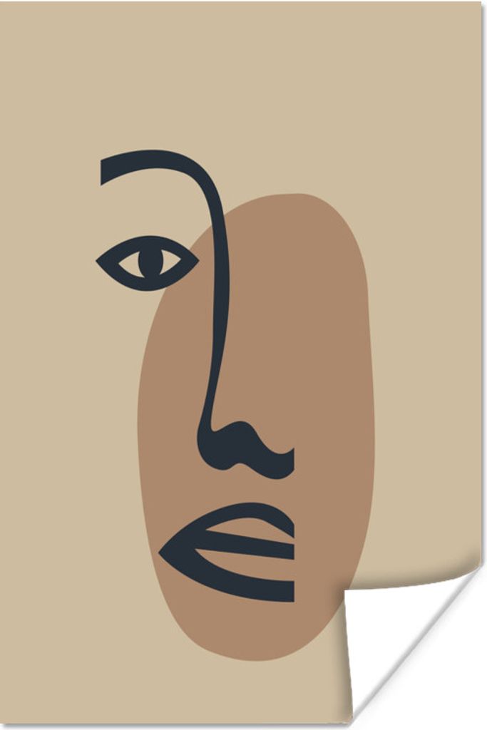 MuchoWow Poster Pastell - Porträt - Gesicht 80x120 cm - Papierdruck