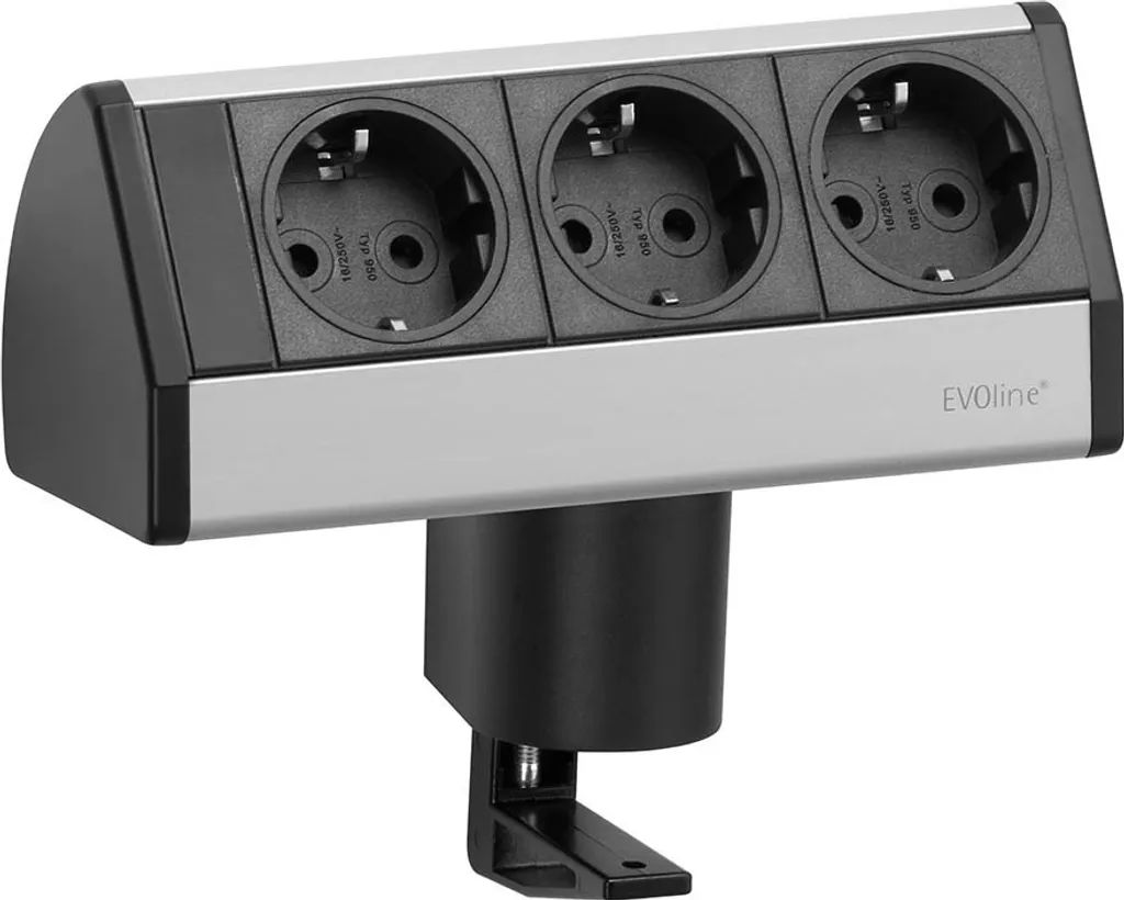 Prise de Bureau Evoline Dock Small 3-Fach pour Plan de Travail Cuisine