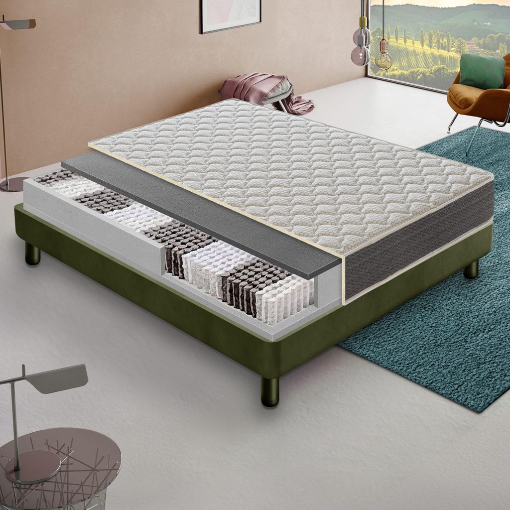 Matratze 90x190 cm, Höhe 22 cm, Taschenfederkernmatratze, H3, Ergonomisch