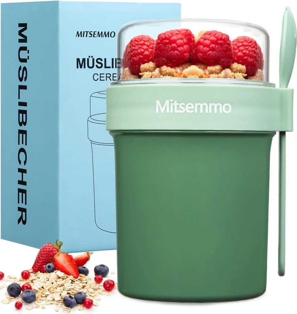 Pot Yaourt Portable pour Petit-Déjeuner au Bureau ou Goûter Scolaire 560ml