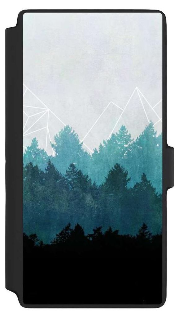 NIVOCASE Klapphülle für Samsung Galaxy S22 Ultra Handyhülle aus Kunst Leder NIVOflip schwarz Abstrakt Baum Wald