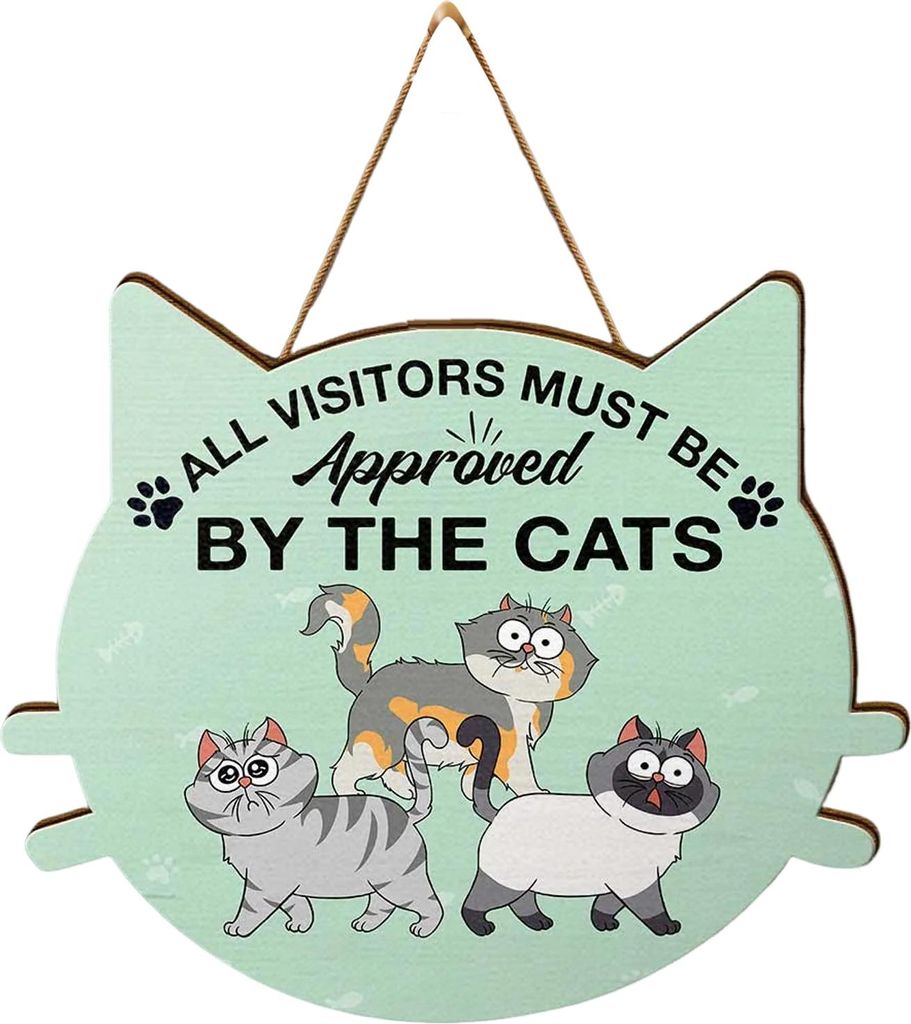 Schild „Katze plant Ausbruch“ – Bitte Tür geschlossen halten – Holzschild zum Einräumen – Willkommensschild – Einzugsgeschenk für Ka...