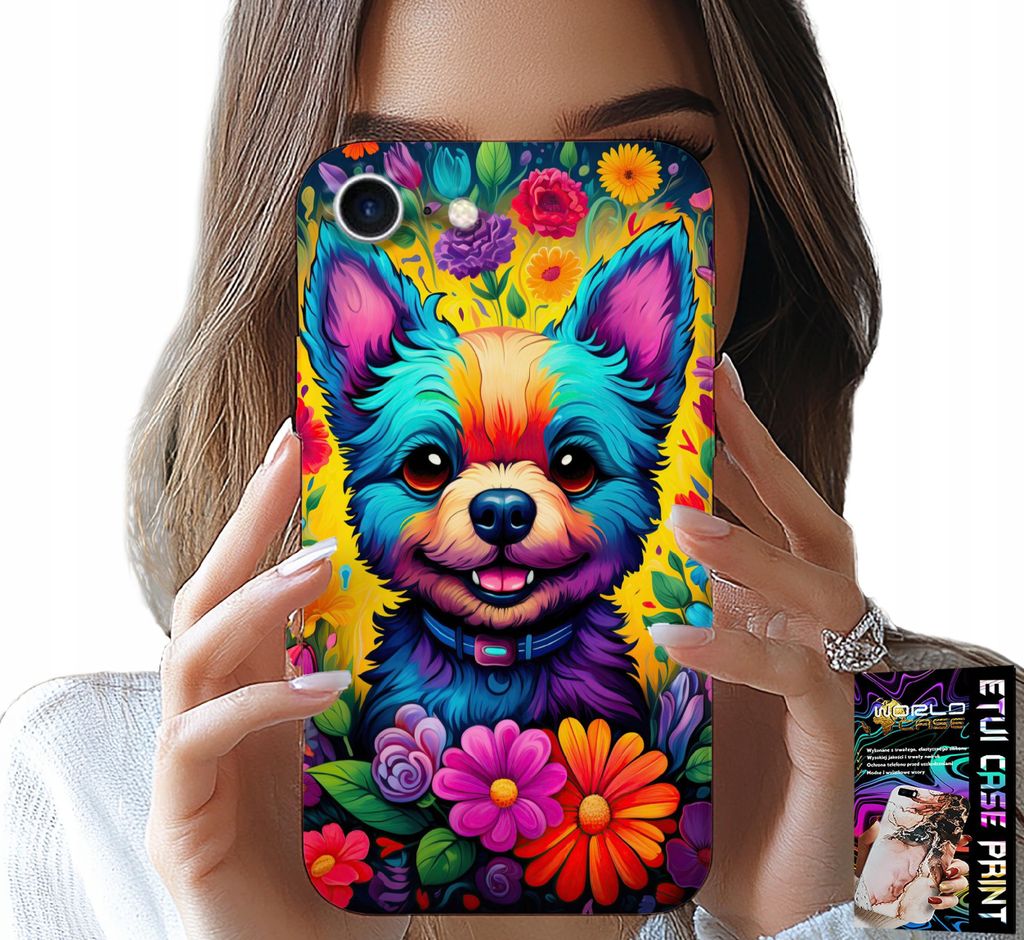 Etui Für Iphone 7 / 8 / Se2 - Florale Muster Hund Hund York Zurück