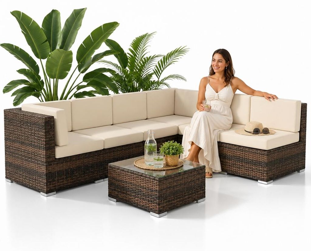 Mucola Lounge Set Polyrattan Gartenmöbel Rattanmöbel Produktbild 