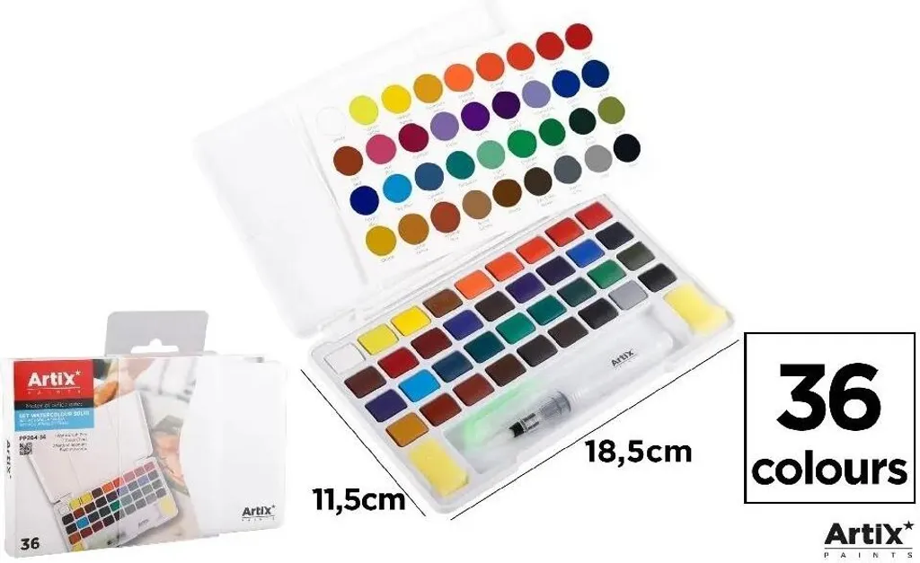 Coffret de peinture aquarelle 36 godets avec pinceau pour le dessin