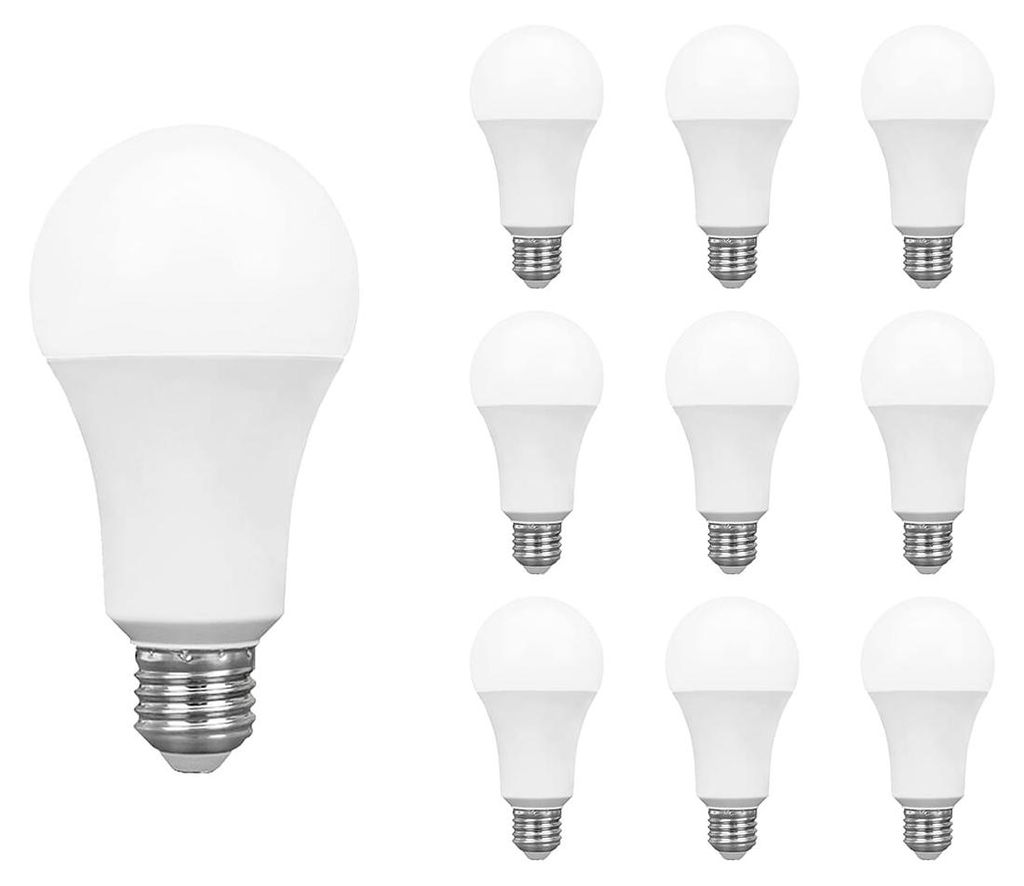 Spectrum LED-Lampe A60 E27 - 18 W - 230 V - 1800 Lumen - 4000 K Neutralweiß - Ø 60 mm - Für Decken-, Tisch- oder Stehlampen - 10 Stück