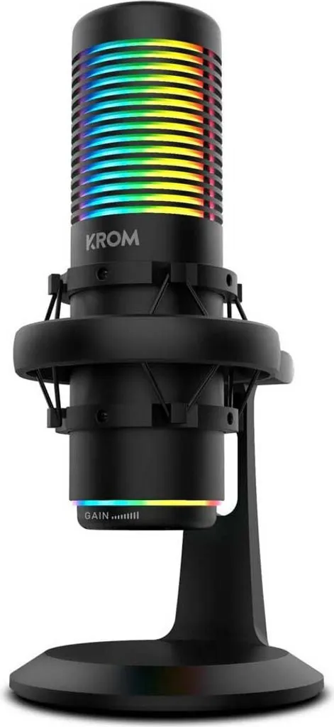 Microphone RGB Krom Kaze HQ avec réduction de bruit et éclairage LED