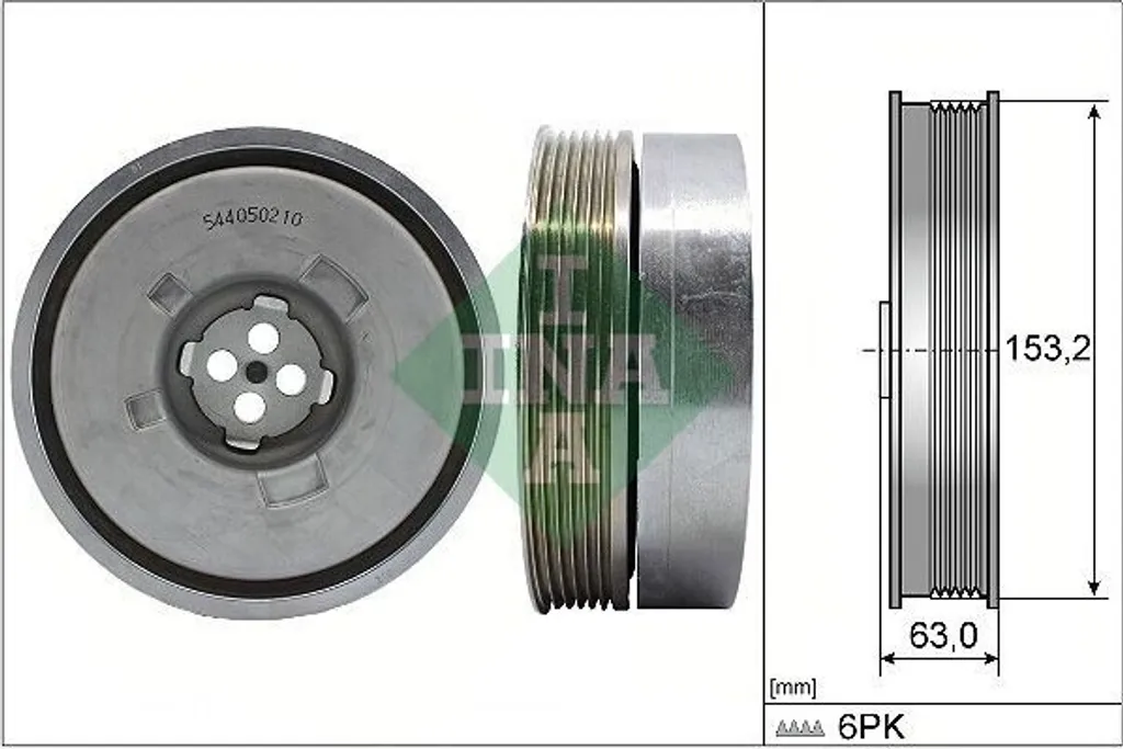 Poulie de vilebrequin INA 544050210 Haute Résistance 153mm BMW F20