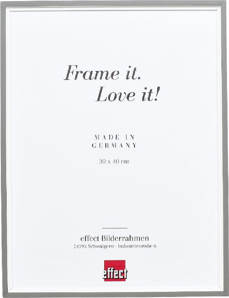 Effect Holz Bilderrahmen Profil 69 grau 20x28 cm mit Antireflexglas