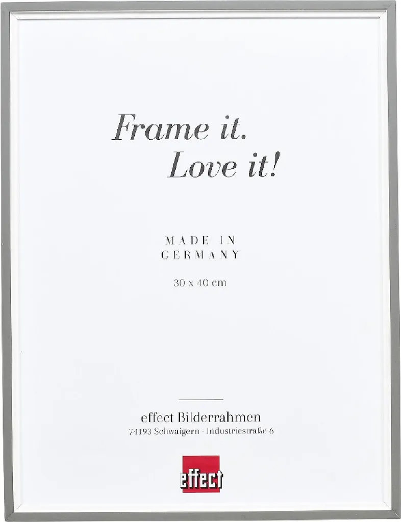 Cornice Grigio 21x28 cm Effetto Legno Profilo 69 con Vetro Museo