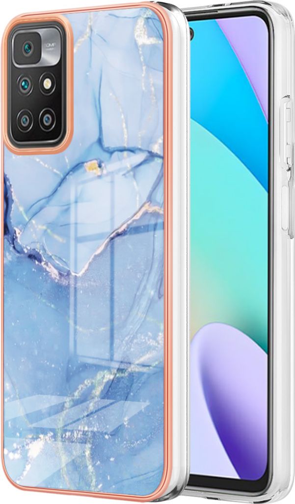 Redmi 10 Hülle, Muster Dünn TPU Silikon Stoßdämpfer Bumper Schutzhülle für Xiaomi Redmi 10 Blau