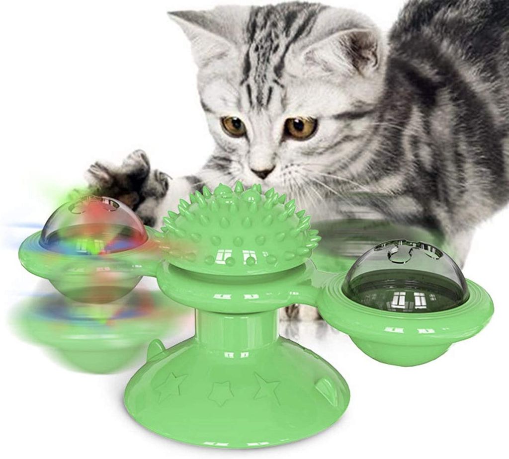 Garten & Heimwerken Tierbedarf Katzenzubehör Katzenspielzeuge Windmühle Katzenspielzeug Plattenspieler 