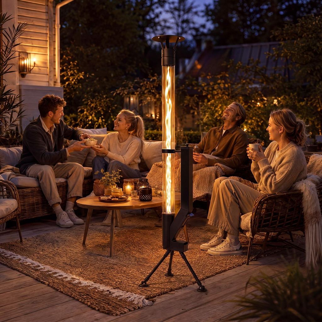 ZMH Gartenkamin 6KW Freistehende Terrassenheizer mit Produktbild 