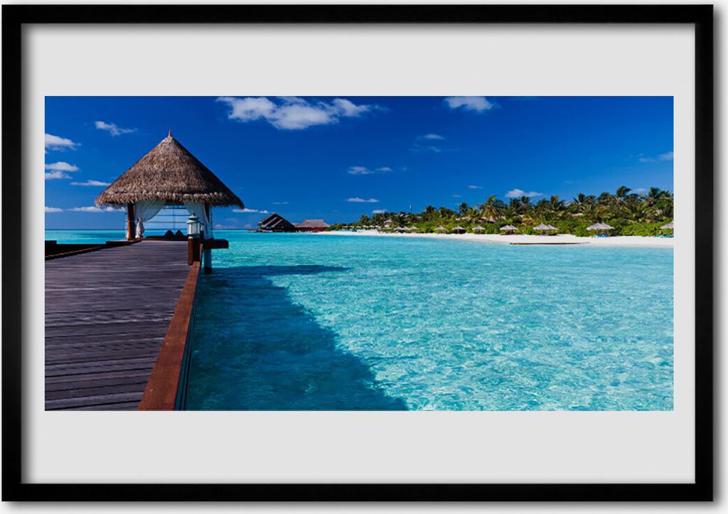 Bild 70x50 MDF-Rahmen Wandkunst Sea Bridge Architektur