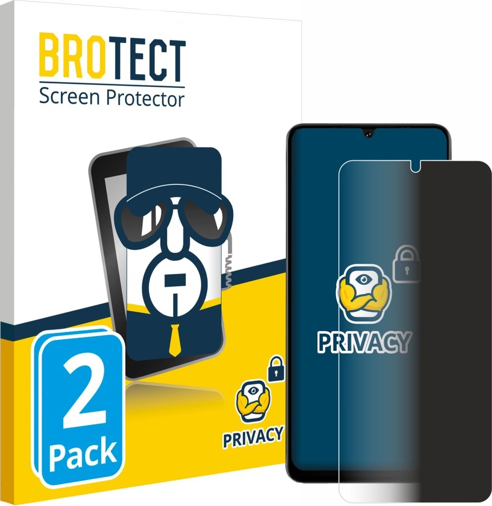 2x BROTECT Sichtschutzfolie für Doogee Note 59 Pro Anti-Spy Privacy Sichtschutz Blickschutz Folie Blaulicht-Schutz