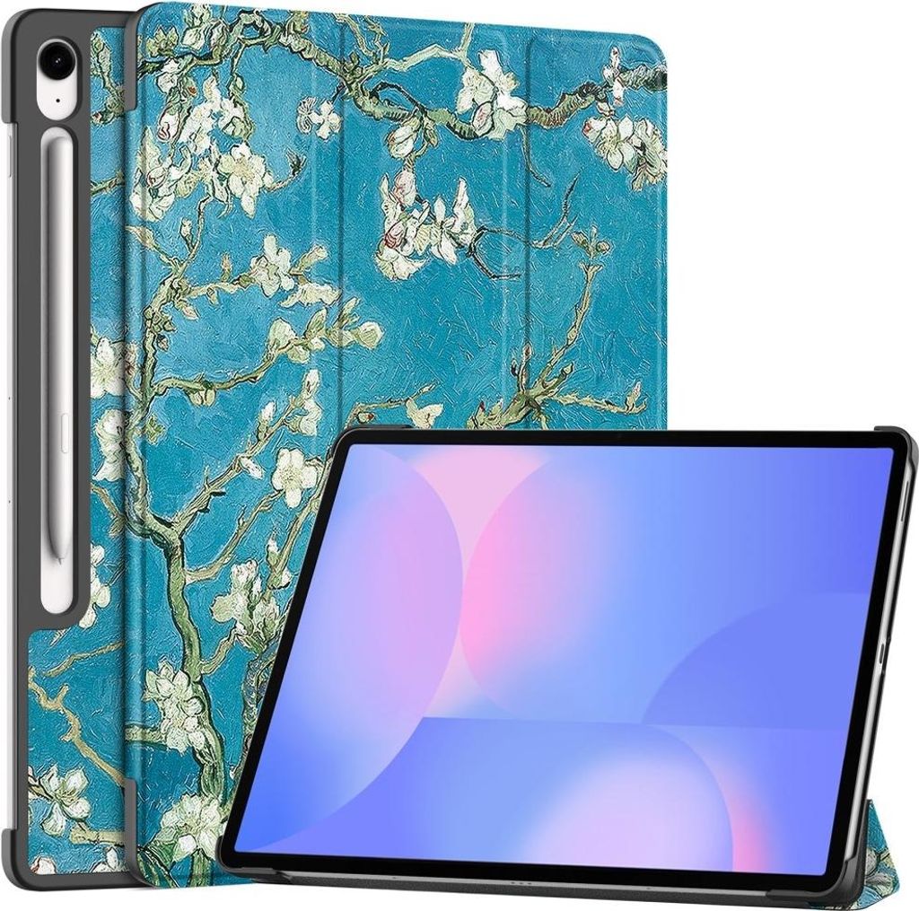 Samsung Galaxy Tab S10 FE Plus Hülle - Coverup Tri-Fold Ständer Klapphülle mit Schlaf/Wach-Funktion - Blüte