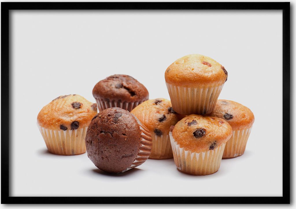 Bild - Bilderrahmen - 100 cm x 70 cm - MDF - Rahmen - Foto - Wandkunst Cupcakes