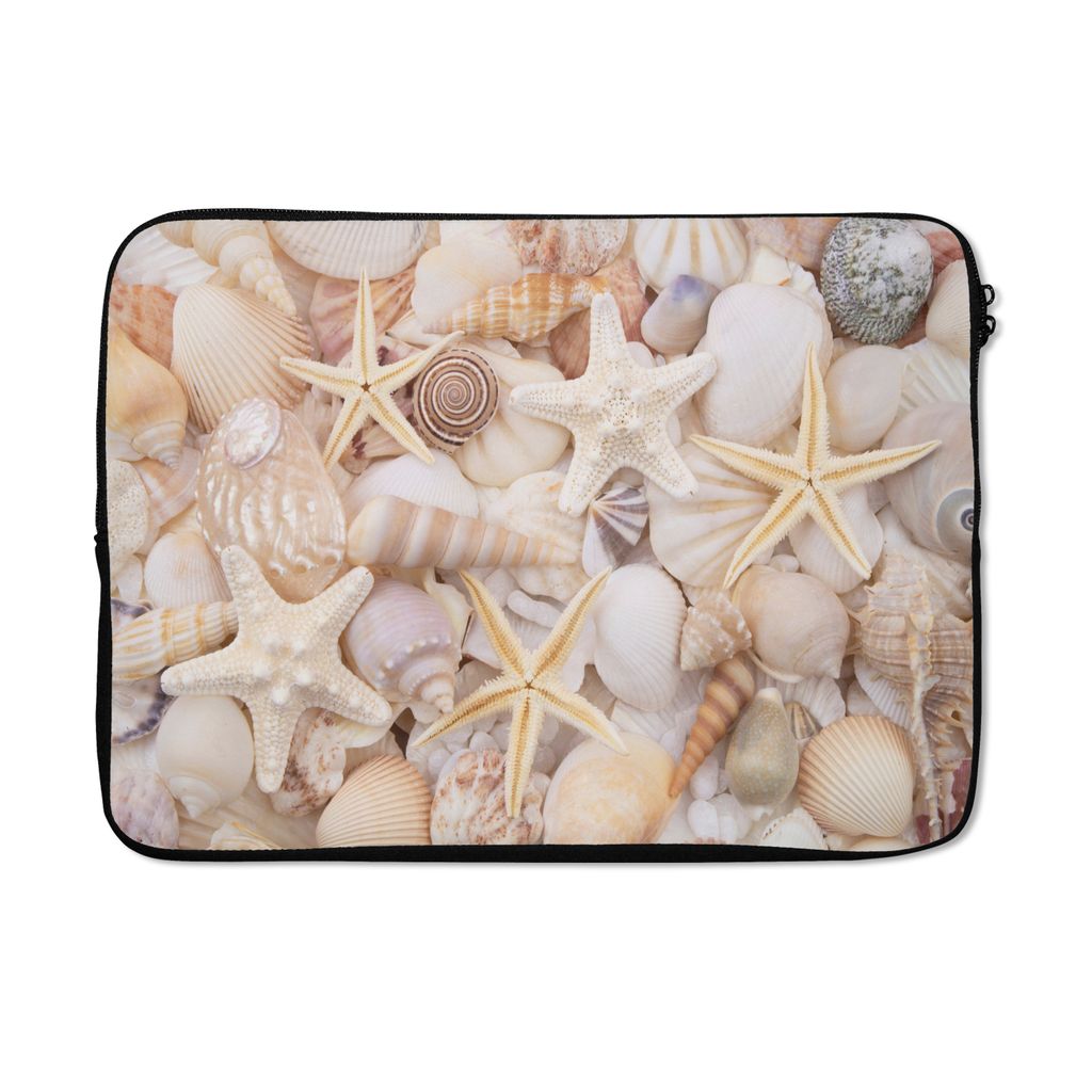MuchoWow Laptop Hülle 13 Zoll Seestern - Muscheln - Strand - Sommer Laptoptasche - Laptophülle - Sleeve - Rundumschutz