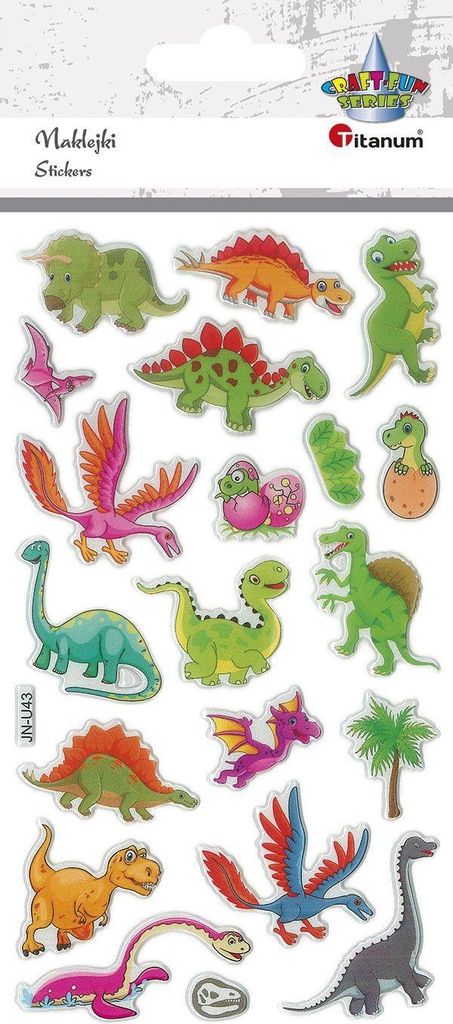 Dekorative konvexe Dinosaurier-Aufkleber 20 Stück Titanum