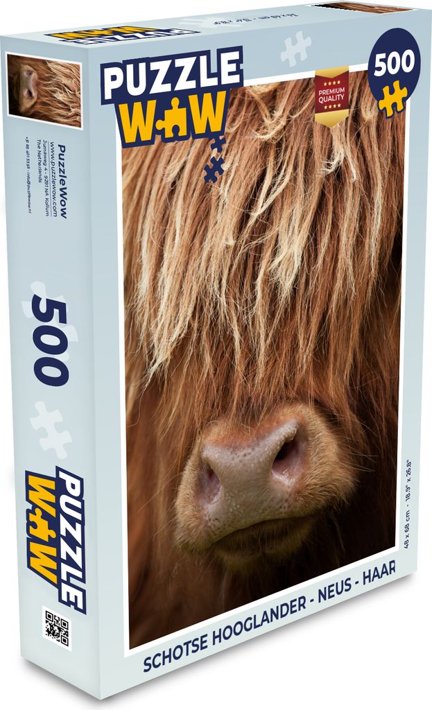 MuchoWow Puzzle 500 Teile Schottischer Highlander - Nase - Haare - 500 Teile - Kinder - Selberbauen - Puzzlespiele