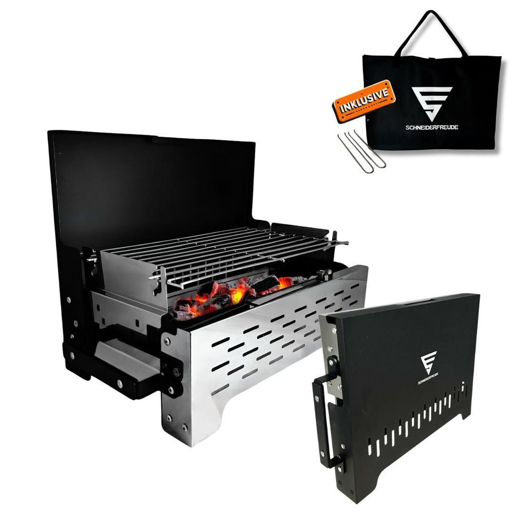 SCHNEIDERFREUDE Klappgrill 2.0 - Höhenverstellbarer Produktbild 
