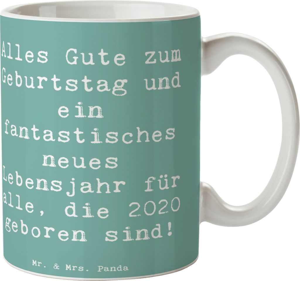 Mr. & Mrs. Panda Tasse Spruch 2020 Geburtstag Glückwünsche - Meeresbrise - Geschenk, Kaffeetasse, Geboren am, Geburtstagsgeschenk, Alter, Becher,...