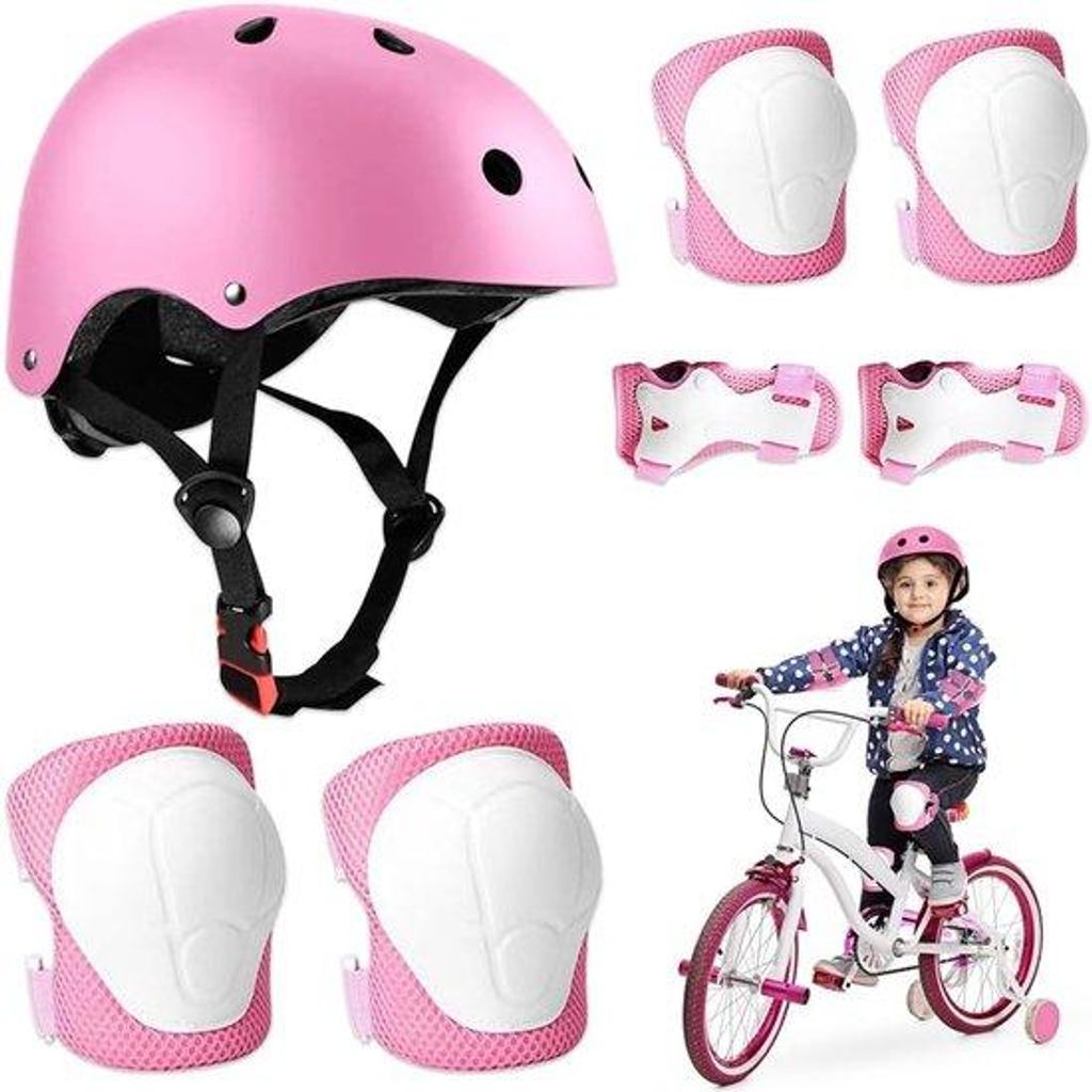 Schutzrollschuhanzug für Kinder, 5-in-1 Fahrradhelm, unisex, mit Unterarm- und Kniebeschutz, geeignet für Rollschuhfahren, Skateboarden, Fahrradf...