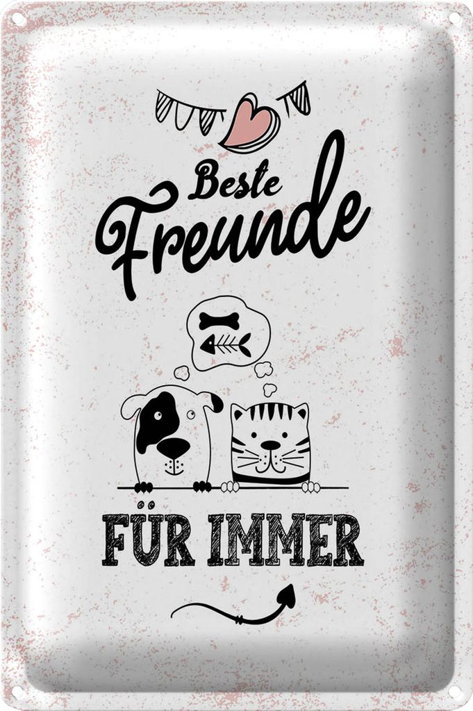 Blechschild Spruch Beste Freunde für immer 40x30cm