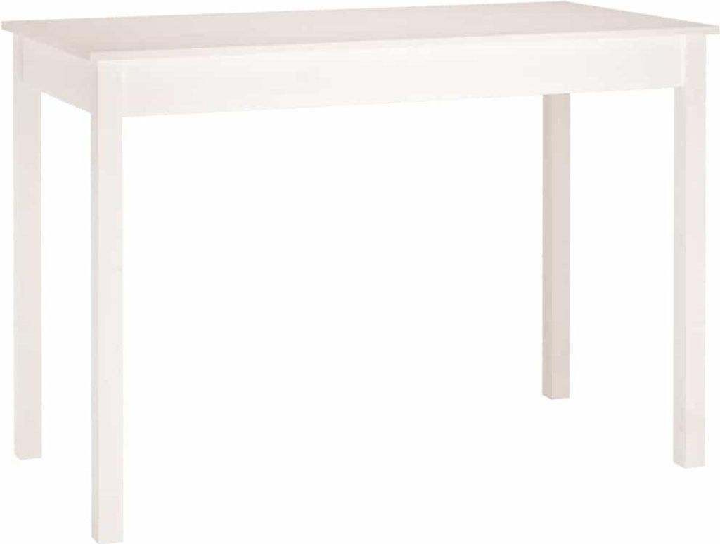 A white table on a white background.