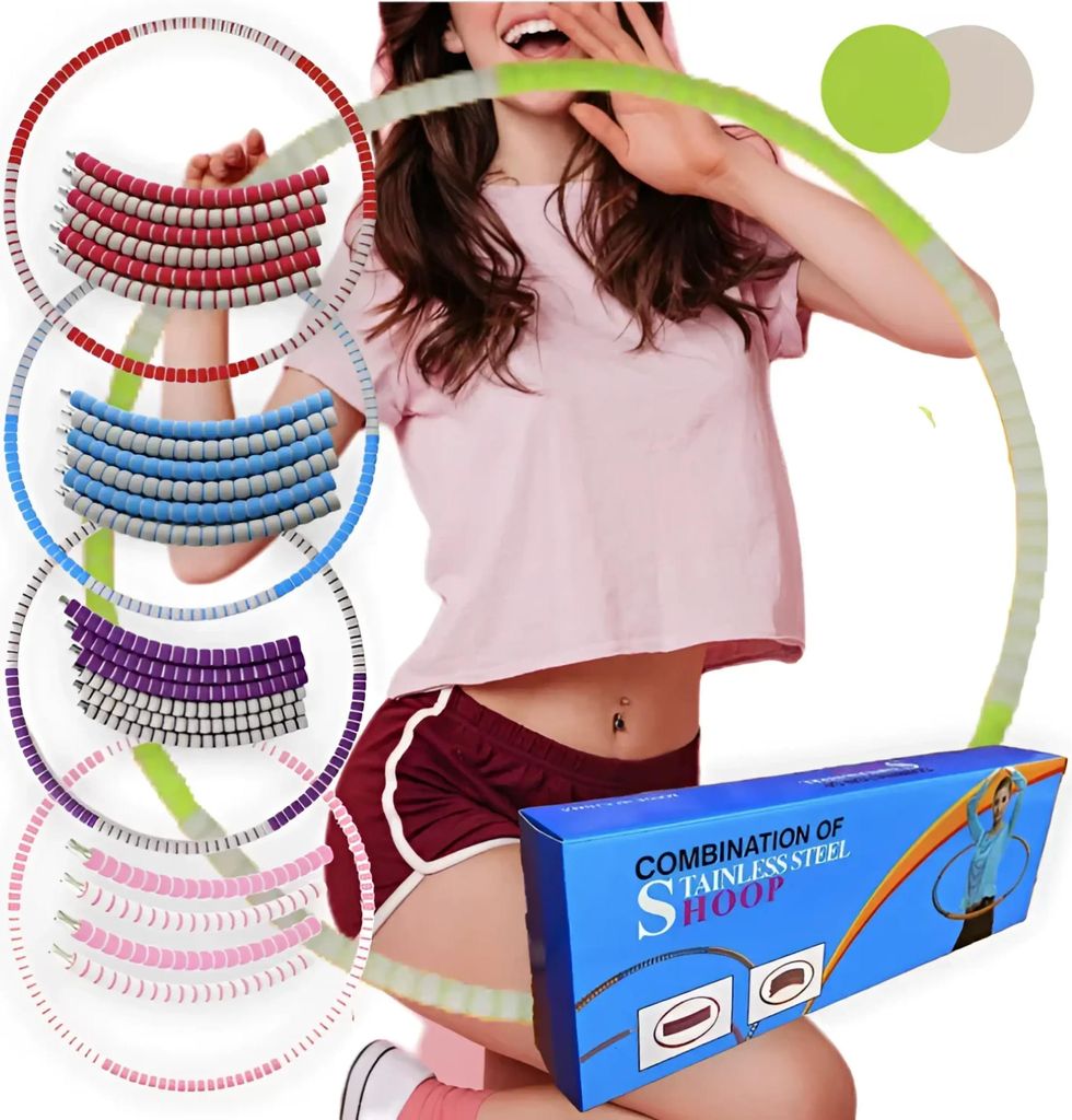 Hula Hoop Edelstahl-Reifen, vollständig befüllbar, weiche rutschfeste Schaumstoff-Ummantelung