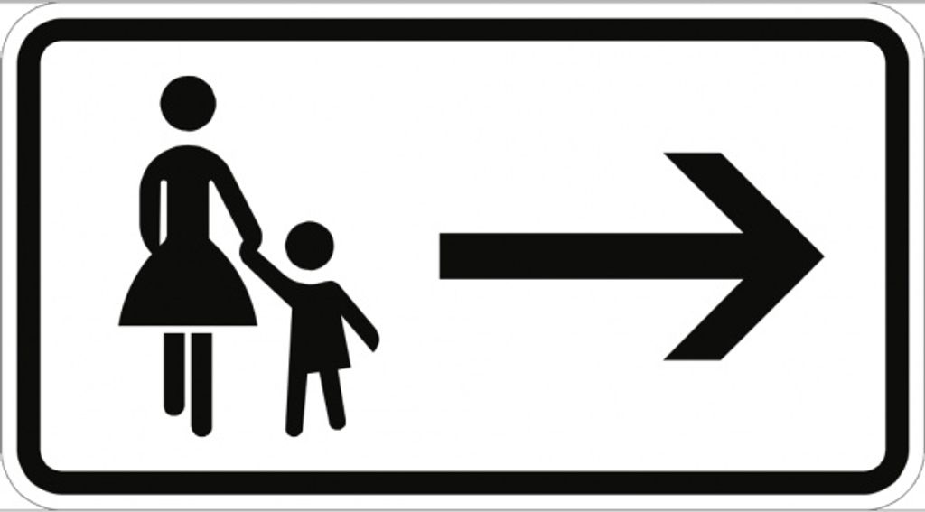 Verkehrsschild VZ1000-22, Fußgänger Gehweg gegenüber benutzen, rechtsw., Alu,...