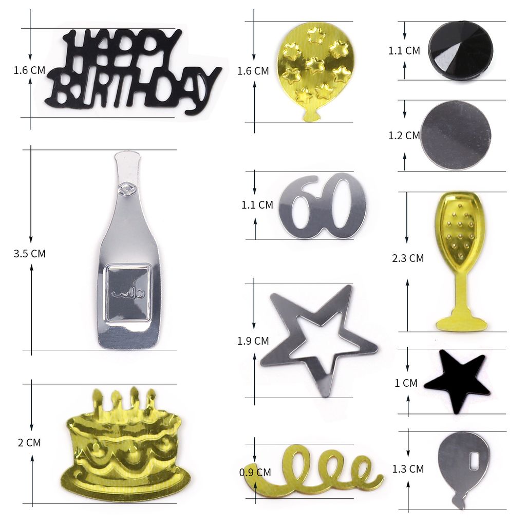 Folien-Konfetti 60. Geburtstag – Bunt Glänzend, 14 Gramm, Ca. 1 Cm Große Zahlen