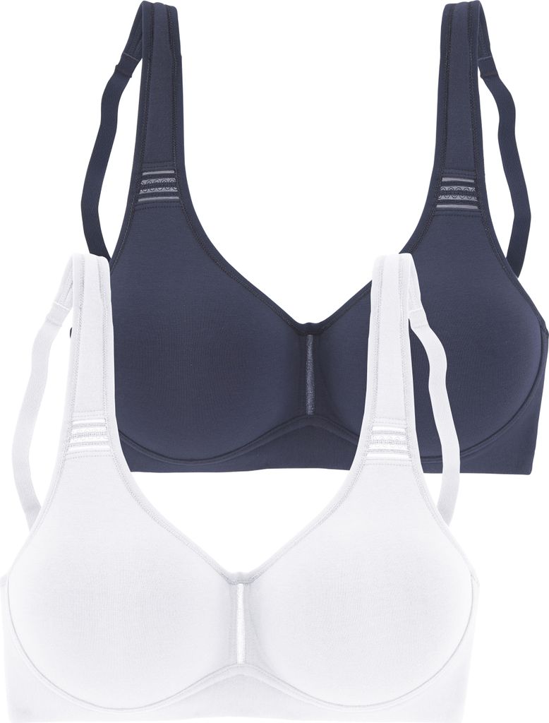 PETITE FLEUR T-Shirt-BH marine+weiß Größe 105 Cup D