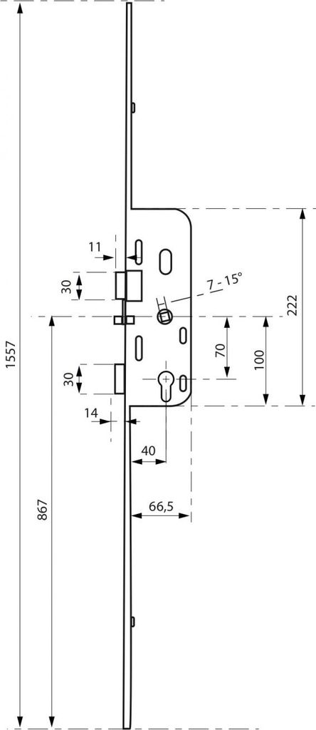 Schloss Larder 3 Punkte Trimatic Verstellbar Axe40 - T 18 - Umkehrstange