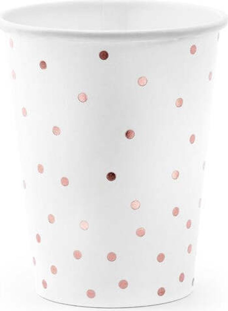 6 Party Queen Pappbecher weiß 260ml
