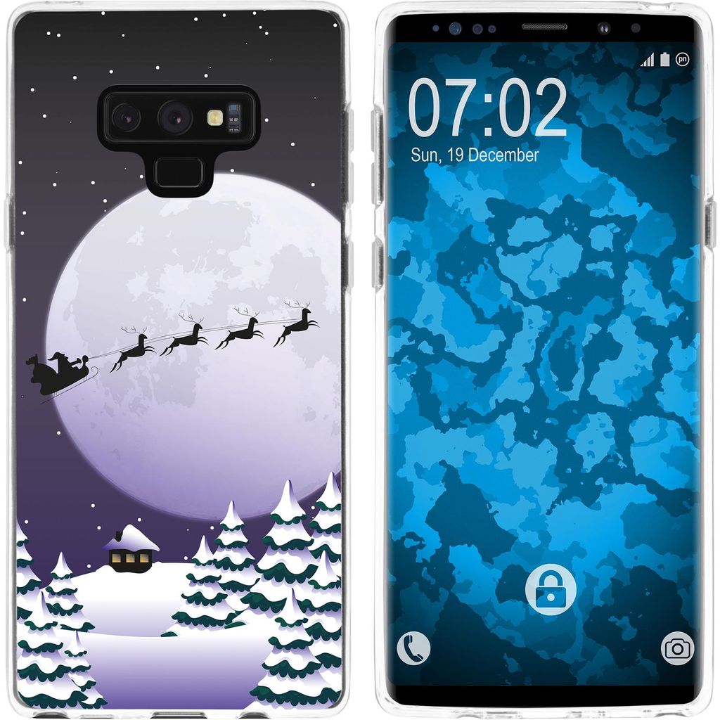 PhoneNatic Case kompatibel mit Samsung Galaxy Note 9 Silikon-Hülle X Mas Weihnachten Santa - Night M5