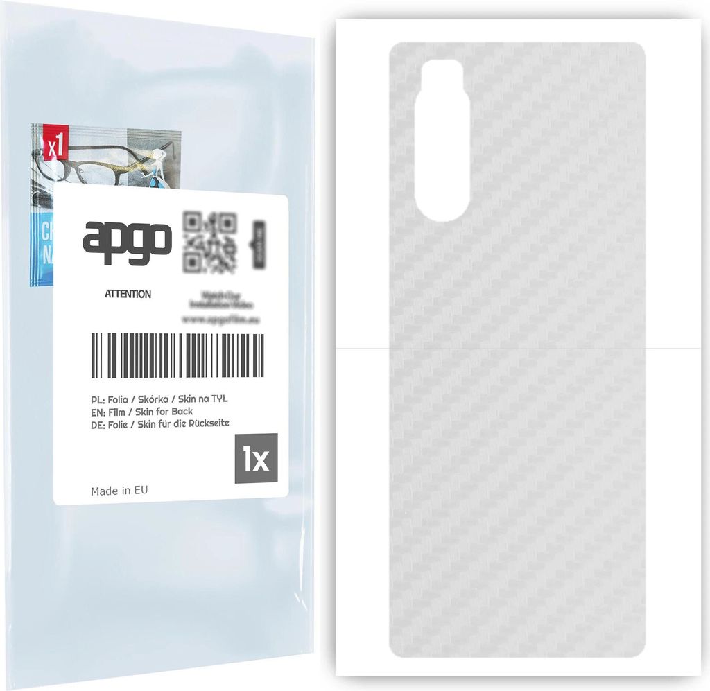 apgo Rückseite Schutzfolie für Sony Xperia 5 - Hinten Schutzfolie Carbon Transparent (durchsichtig), Rückseite Folie schützt vor Kratzern und F...