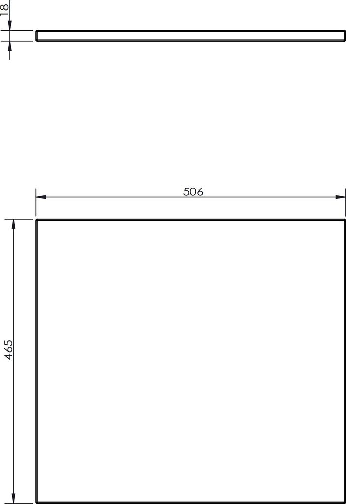 Mexen Uni Schrankoberseite 50 cm, weiß matt - 91AXX-0504-464-18-01