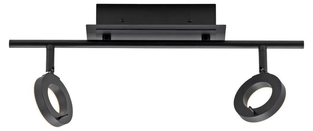 Luminaire Spot LED 2 Flammes Acrylique et Acier Anthracite - Format 50 cm