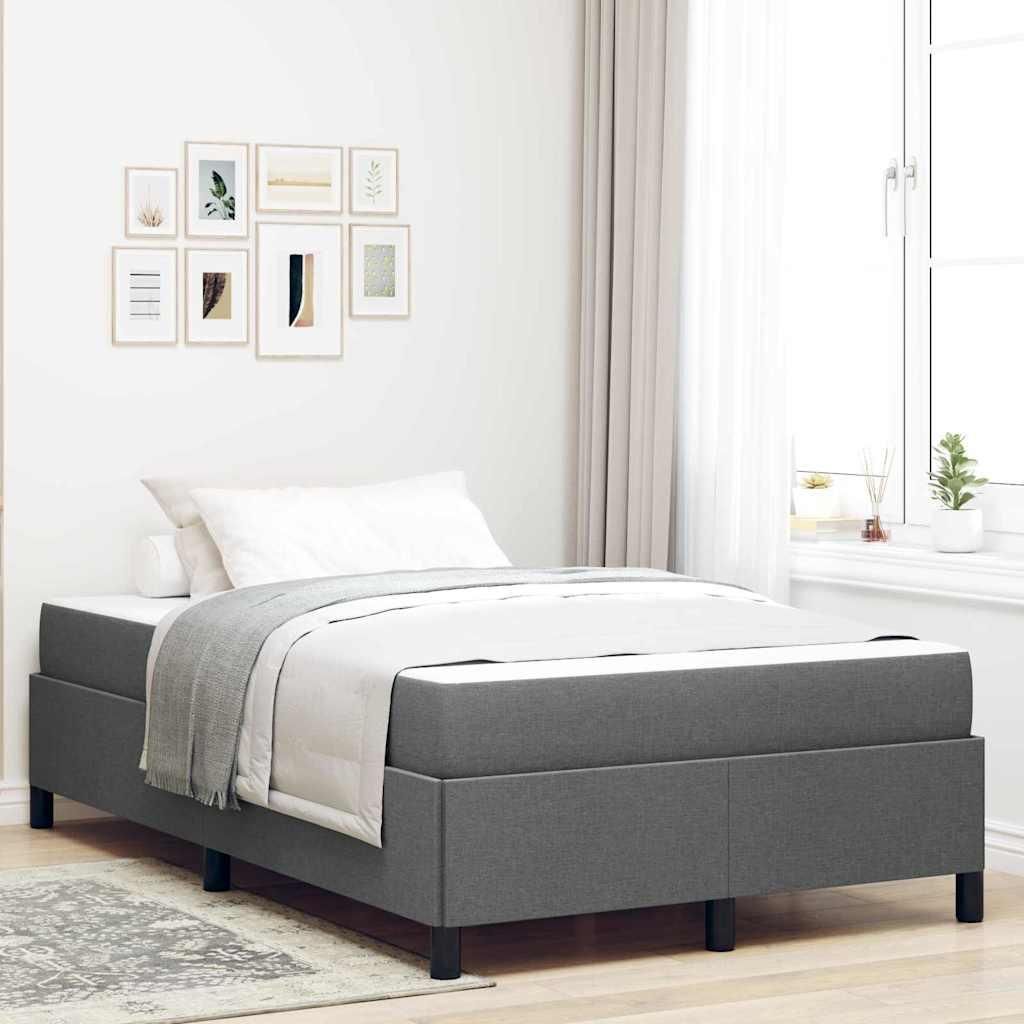 Boxspringbett Dunkelgrau, Schwarz 120 x 200 cm
