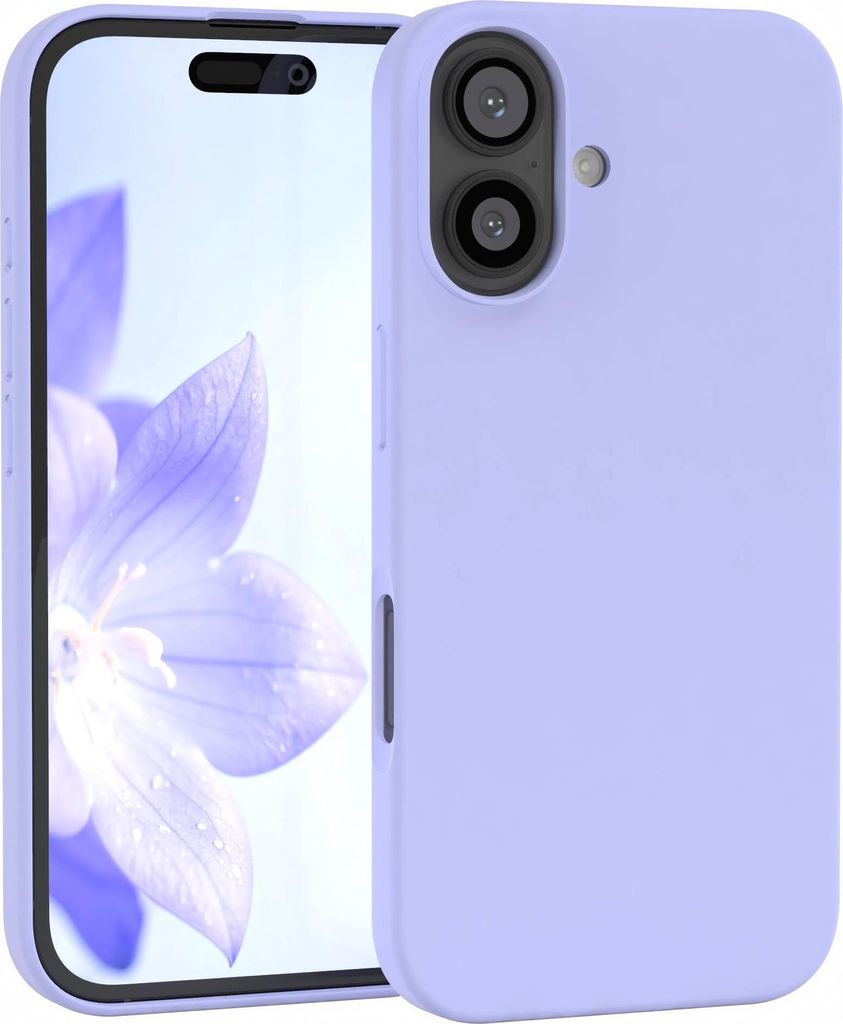 EAZY CASE Silikonhülle für Apple iPhone 16 Silikon Backcover Schutz in Violett