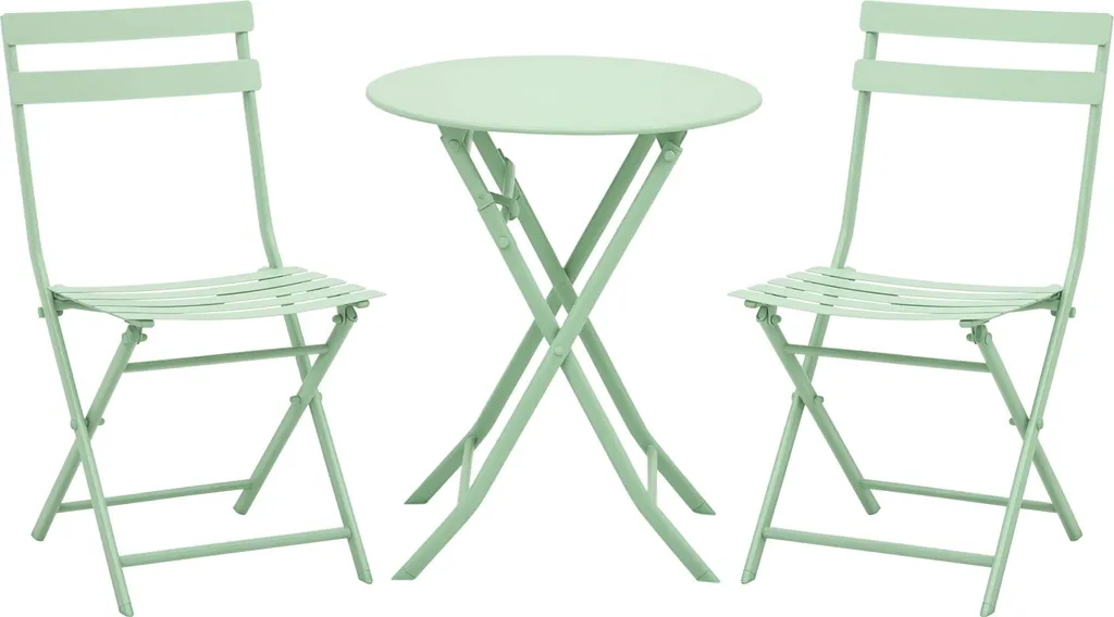 Mobilier de jardin 3 pièces vert en acier résistant Outsunny