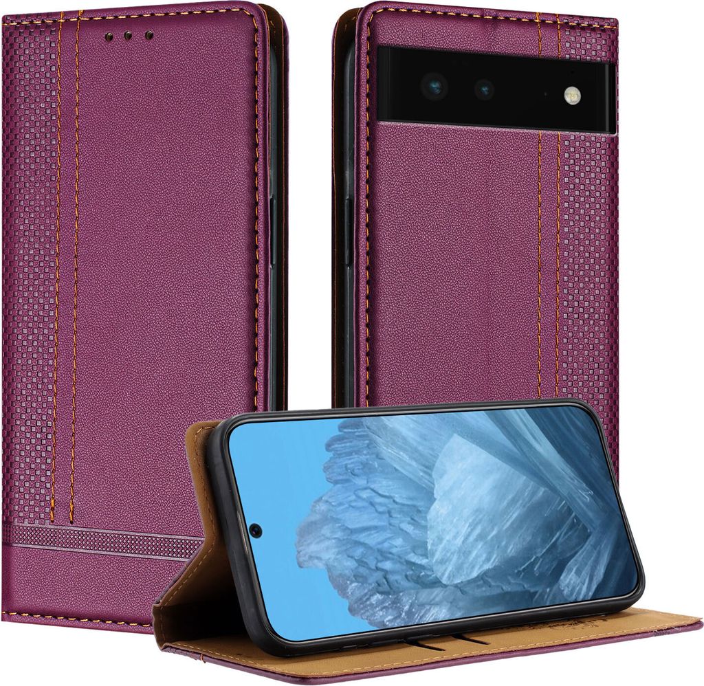 Handyhülle für Google Pixel 6 Leder Flip Klappbare Produktbild 